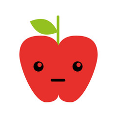 kawaii apple cartoon vector illustration graphic design