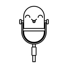 kawaii vintage microphone cartoon vector illustration graphic design
