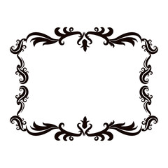 vintage baroque frame scroll floral ornament border retro pattern antique style swirl decorative design vector illustration