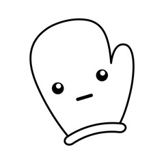 kawaii kitchen glove cartoon vector illustration graphic design