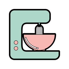 cute kitchen mixer vector illustration graphic design