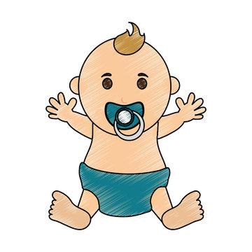 baby boy illustration icon vector design graphic sketch