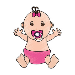 baby girl illustration icon vector design graphic sketch