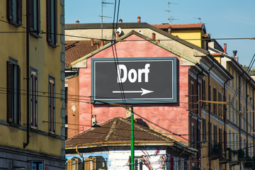 Obraz premium Schild 215 - Dorf