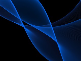 Obraz premium Abstract blue wave and black background 