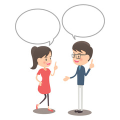 会話するカップル　吹き出し付き