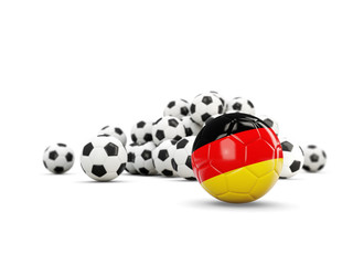 Football with flag of germany isolated on white