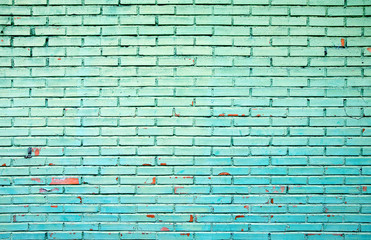 Old Grunge Green Brick Wall Background
