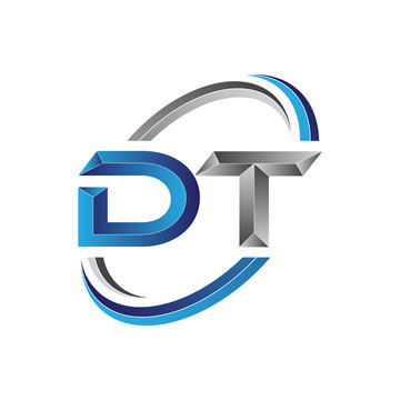 Simple initial letter logo modern swoosh DT