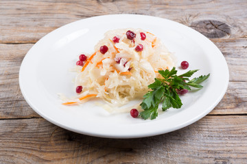 Pickled cabbage with berries
