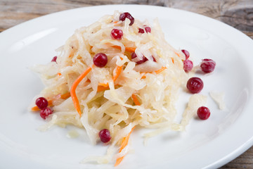 Pickled cabbage with berries