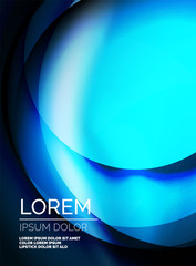 Shiny silk wave template, color satin with effects, vector abstract background