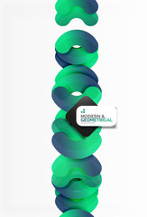 Abstract color geometric round shapes on white