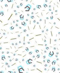 Geometric seamless vector pattern in memphis style