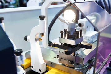 Block cutters on lathe