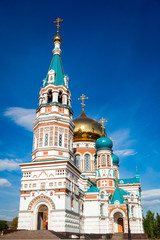 Fototapeta na wymiar Beautiful orthodox church on a summer day