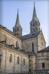 Fototapeta na wymiar View of the historic cathedral Sankt Peter of Bamberg in Bavaria