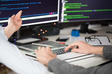 Website design. Developing programming and coding technologies.