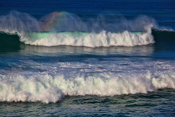 Sea surf great wave break on coastline