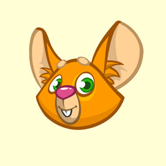 Cartoon chipmunk head. Vector illustration of brown smiling chipmunk icon