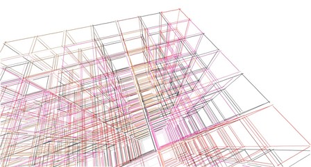 Abstract sketch, Architectural ,Construction ,Wireframe