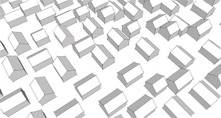 Abstract sketch, Architectural ,Construction ,Wireframe