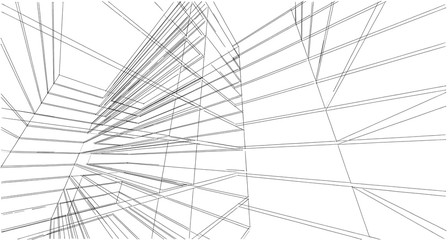 Abstract sketch, Architectural ,Construction ,Wireframe
