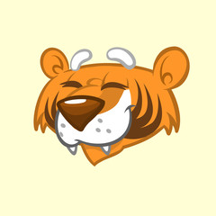 Cartoon tiger head icon. Vector illustration