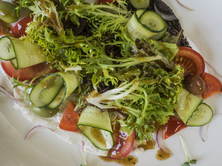 Greek salad with fresh vegetables