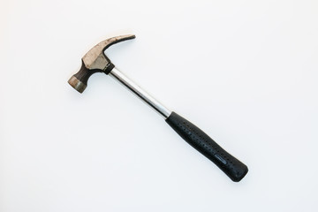 Steel hammer isolated on a white background.