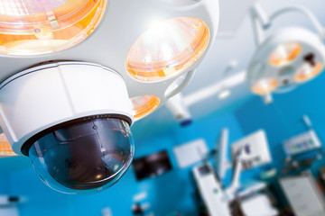 Close-up of a lighting lamp for a medical operating room
