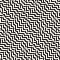 Seamless Wavy Hand Drawn Stripes Pattern. Repeating Vector Texture.