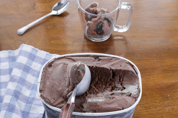 Serving Chocolate Ice Cream