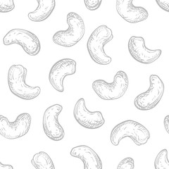 Seamless pattern with cashews