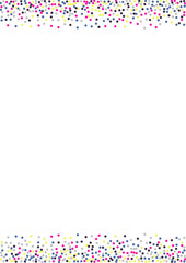 confetti colorful portrait orientation A4 size polka dot square shape card background isolated