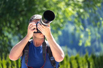 Naturfotograf in Aktion