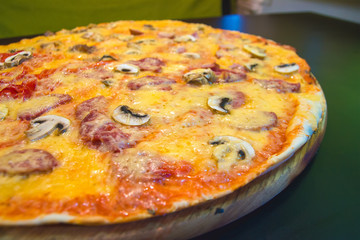 cheese pizza with meat