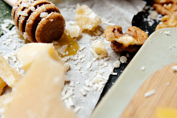 Parmesan cheese space for text banner.