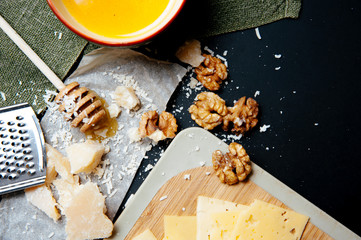 Parmesan cheese space for text banner.