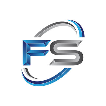 Simple initial letter logo modern swoosh FS