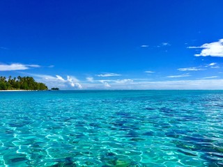 Fototapeta na wymiar Beautiful view on Moorea island, Tahiti, French Polynesia
