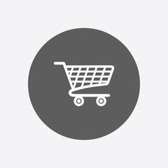 Flat icon of shopping chart. Add a product to the cart.