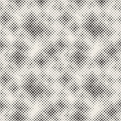 Modern Halftone Texture. Endless Abstract Background With Random Size Squares. Vector Seamless Chaotic Squares Mosaic Pattern.