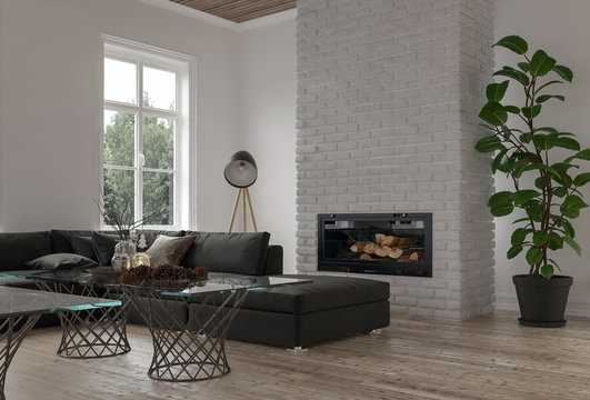 Cozy corner in a modern lounge or den