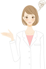 白衣の女性　看護師　困る