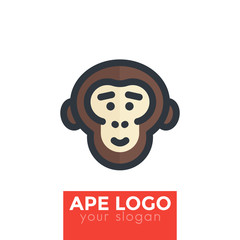 ape, chimp vector logo element