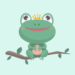 Little frog. Vector illustration of a cute little frog.