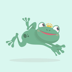 Obraz na płótnie Canvas Little frog. Vector illustration of a cute little frog.