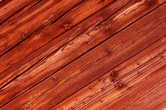 Natural red colored pine wood panels as background
