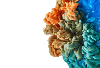 Ink in water isolated on white background